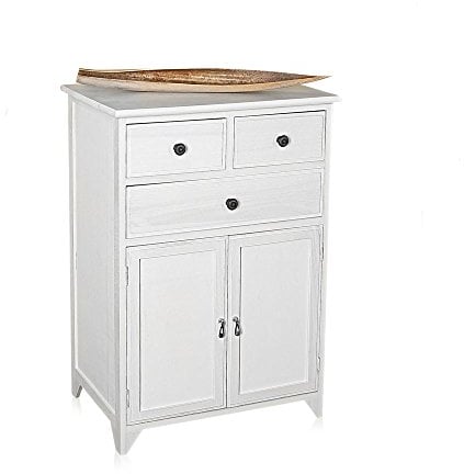 Melko Sideboard 2-türig weiß Schrank Anrichte Kleiderschrank Mehrzweckschrank Holz Nostalgie Antik Shabby Chic