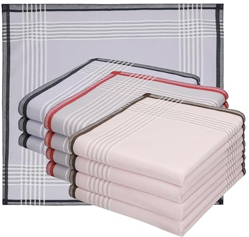 Betz Stofftaschentücher Herren 12 Stück – 100% Baumwolle – Größe 40x40 cm – Klassisches Taschentuch Set – Waschbar & langlebig - Serie Leo 4 Dessin 5