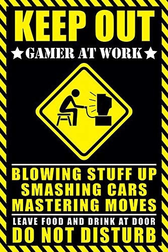 Close Up Keep Out - Gamer at Work Poster (61cm x 91,5cm) + Original tesa Powerstrips® (1 Pack/20 STK.)