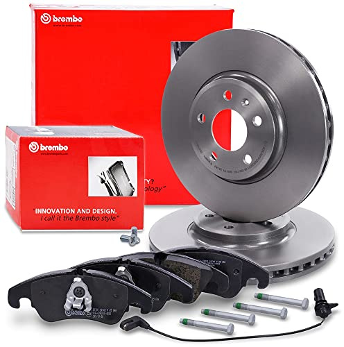 BREMBO Coated Disc Line Bremsenset Vorderachse inkl Bremsscheiben Vorne Ø 320mm Belüftet und Bremsbeläge Vorne Kompatibel mit AUDI A4 Allroad B8 (8KH), A4 B8 (8K2)(8K5), A5 (8T3) (8F7) (8TA), Q5 (8RB)