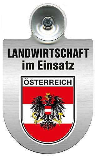 Einsatzschild für Windschutzscheibe incl. Saugnapf - Landwirtschaft im Einsatz - Wappen nach Wahl - 309460 Farbe Region Österreich