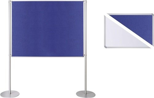 NORDWEST Handel AG Ultradex Stellwand 749318 200x120cm Filz/Whiteboard Tellerfuß ws/bl