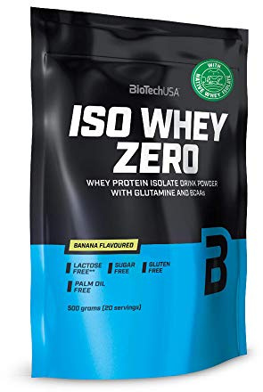 BioTechUBioTechUSA Iso Whey Zero | Premium Whey Protein Isolate | Grass-Fed | Enzyme-Free | Sugar- and Gluten-Free, 500 g, Banana