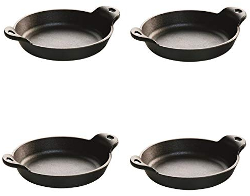 Lodge Runder Mini-Servierer, hitzebehandelt, Gusseisen, 4 Stück