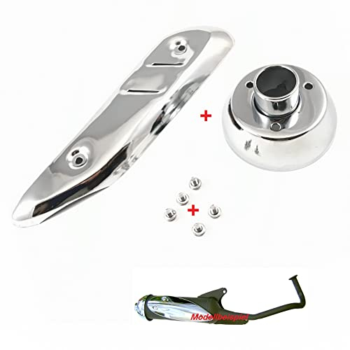 AUSPUFF BLENDE HITZE BLECHE CHROME TEILE SET für 50-100cc 4-TAKT 139QMA 139QMB - 152QMI - 157QMJ CHINA GY6 ROLLER