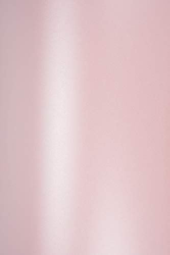 Netuno 10x Perlmutt-Karton Rosa DIN A4 21 x 29,7 cm 250g Majestic Petal Effektkarton Perlglanz Bastel-Karton Rosa metallic glänzend für Einladungs-Karten Geburtstagskarten