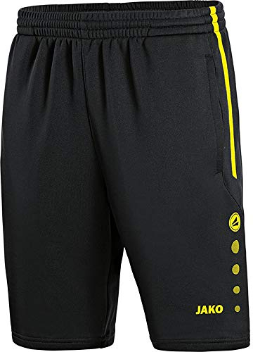JAKO Herren Trainingsshorts Active, Schwarz/Neongelb, M