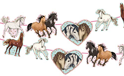 Neu 2019: 3m Girlande * Tapirella Pferde * als Deko für Kindergeburtstag und Motto-Party | 11361 | Pferde Pony Reiten Kinder Geburtstag Motto Mädchen