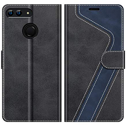 MOBESV Custodia per Huawei P Smart 5,65 Cellulare, Cover a Libro Magnetica Custodia in Pelle per Huawei P Smart, Elegante Nero