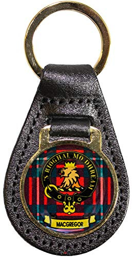 I LUV LTD Leather Key Fob Scottish Clan Crest MacGregor Scottish Made