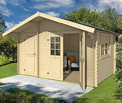 Lasita Maja Gartenhaus Aktion 28 2-Raum Blockhaus I Wandstärke 34 mm