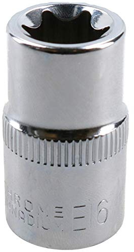E16 Female Torx Socket Star Bit 1/2 Drive Standard External Chrome Vanadium Steel