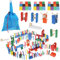 Kruzzel 9357 - Domino - Set Mattoncini in legno per bambini 407 Pezzi