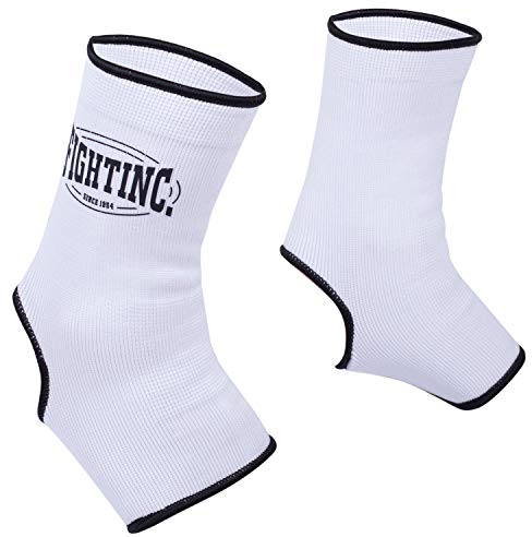 Fightinc. Knöchelbandagen Pro - für Kickboxen Muay Thai MMA Kampfsport schwarz weiß rot Thaiboxen UVM weiß (100) S/M