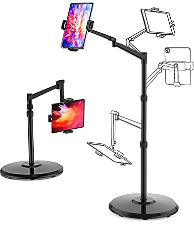 Smatree iPad Ständer Verstellbar - 360 Grad Drehbarer Bodenständer für 8,3 Zoll Mini 6 und 4,7-12,9 Zoll iPhone, Tablet - Höhenverstellbar, Stabil und Flexibel