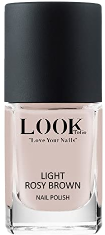 Veganer Nagellack LIGHT ROSY BROWN NP 011 von Look To Go – 21-free, schnelltrocknend & langanhaltend, PETA approved, Made in Germany, 12 ml