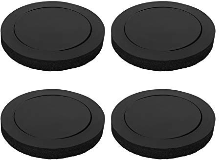 EBTOOLS Isolation de Haut-Parleur de Voiture, 4 pièces Garniture de Porte en Caoutchouc Isolation Acoustique Coton Haut-Parleur de Voiture Basse Anneau Accessoires 7.7x5.7x1in