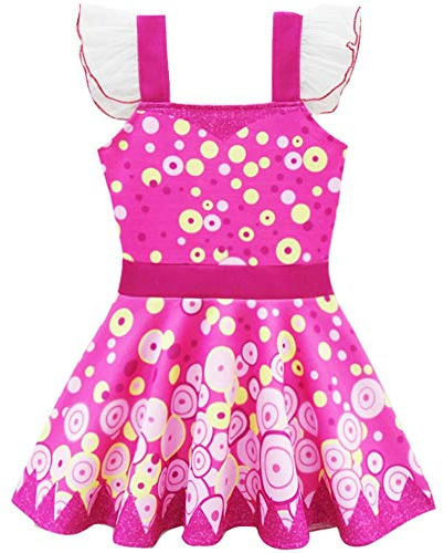 Lito Angels Mia and Me Kostüm Kleid für Kinder Mädchen Party Verkleidung, Größe Gr. 7-8 Jahre 128, Pink