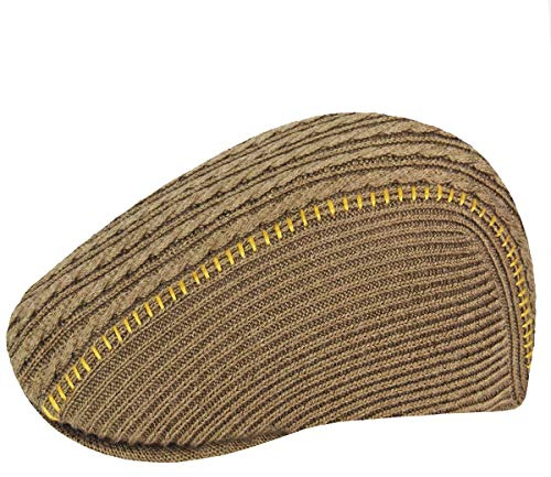 Kangol Mix Cable 507 Flatcap Schirmmütze Schiebermütze Herren - mit Schirm Winter Herbst-Winter - S (54-55 cm) beige