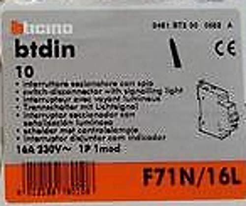 BTICINO F71N/16L INTERRUTTORE SEZIONATORE 1P 16A CON SPIA