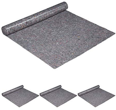 4 x Malervlies, Abdeckvlies Rolle, je 1 m x 25 m = 25m², rutschfest, wasserabweisend, 180g/m², Streichen, Umzug, grau