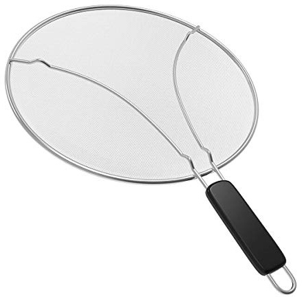 Spritzschutz für Bratpfanne, 33 cm Edelstahl-Spritzschutz, Eisenpfannendeckel hält die Küche sauber und schützt die Haut vor Verbrennungen