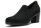 DREAM PAIRS Womens Mid Block Heels Ladies Sandals Slip-on Smart Work Office Dress Court Shoes DPU214,Size 7,Black/Suede,DPU214