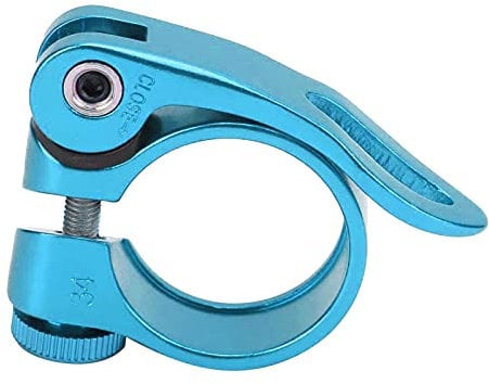 Bike Seat Post Clamp, 27.2mm/ 28.6mm/31.8mm Aluminum Alloy Quick Release Seat Clamp for Road and Mountain Bicycle(Blue)
