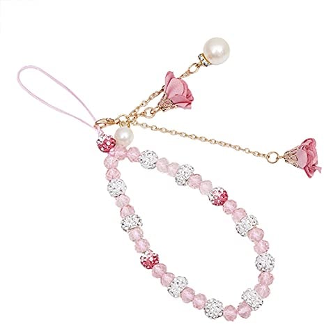 Uposao Bling Diamond Rhinestone Wrist Strap Phone Chain Cell Phone Chain Cell Phone Chain Mobile Phone Chain Cell Phone Chain Beads Lanyard Wrist Lanyard Phone Case Camera Keychain USB Flash Drive
