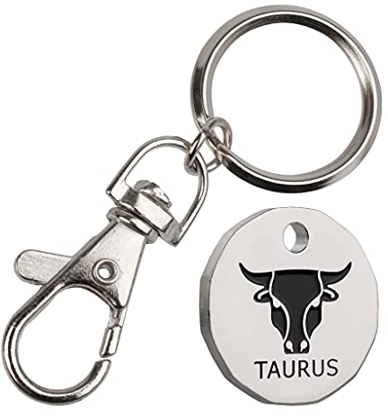 Harts Porte-clefs en forme de signe du zodiaque 12 côtés, Taureau., S