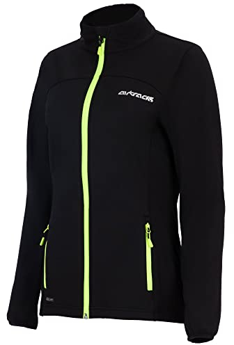 Airtracks Damen Thermo Jacke Pro Line II Softshell Fahrradjacke Laufjacke Radlerjacke Radjacke Wasserdicht Winddicht Windstopper Atmungsaktiv Reflektierend - schwarz XXL