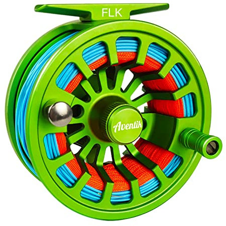 Aventik Fliegenfischrolle 3/4/5/6/7/8/9 vorgeladene Fliegenrolle mit Schnurkombination (FLK 5/7 Kit)