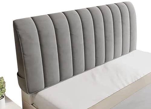 QARIDO Bettkopfabdeckung Verdicken Gesteppt Kopfteilbezug Protektor Einfarbiges Design Bett Kopfteil Bezug, Dehnbar, Waschbar, Abnehmbar, Für Schlafzimmer (Color : Grau, Size : 140cm)