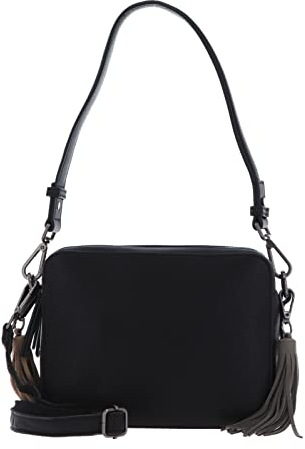 FREDsBRUDER Selma Schultertasche Leder 31 cm, Schwarz, Einheitsgröße