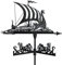 Girouette de Jardin Exterieur Métal Weatherervane avec Battleship Ornement, Vaane Météo Navire De Voilier Weathercock Direction du Vent for Maison Jardin Girouette Anemometre