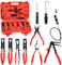 Glarks Set di 9 pinze per fascette stringitubo flessibili rosse, a lunga portata, con molla, pinza per tubo flessibile, kit di rimozione per la sostituzione di carburante, olio, tubo dell'acqua