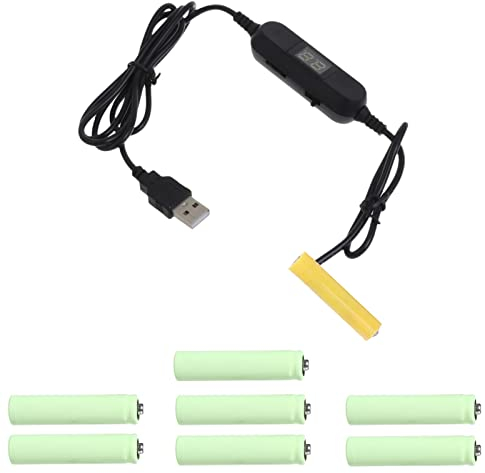 USB auf 1,5 V 3 V 4,5 V 6 V 12 V LR03 AAA Attrappe Batterie-Stromversorgungskabel Batterie-Eliminator ersetzt 1–8 Batterien für LED-Licht, Radio, elektronisches Spielzeug