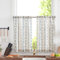 TOPICK Boho Gestreifte Küchen Scheibengardinen Leinen 90 cm Lang Bohemian Kurz Bistrogardine mit Streifen Lichtfilterung Küchengardinen für Esszimmer Badezimmer Klein Fenster Blau auf Beige 2er Set