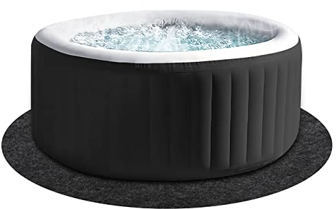Runde Whirlpool-Matte, 195.6 cm Durchmesser, groß, waschbar, rutschfester Unterseite, tragbares Spa-Pool-Zubehör für 195.6 cm Durchmesser unter den Whirlpools im Innen- und Außenbereich