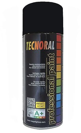 TECNORAL - Bombe de peinture aérosol - Noir Mat