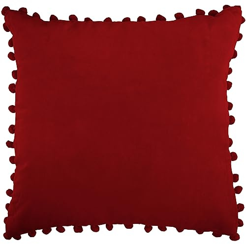 Ragged Rose 50cm x 50cm Kissenbezüge - Pompon Kissenbezüge mit Reißverschluss - Samt Kissenhülle für Wohnzimmer Schlafzimmer