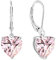 JO WISDOM Damen Hängende Ohrringe Herz Silber 925 mit 3A Zirkonia Kristall Oktober Geburtsstein Turmalinfarbe,Schmuck für Frauen