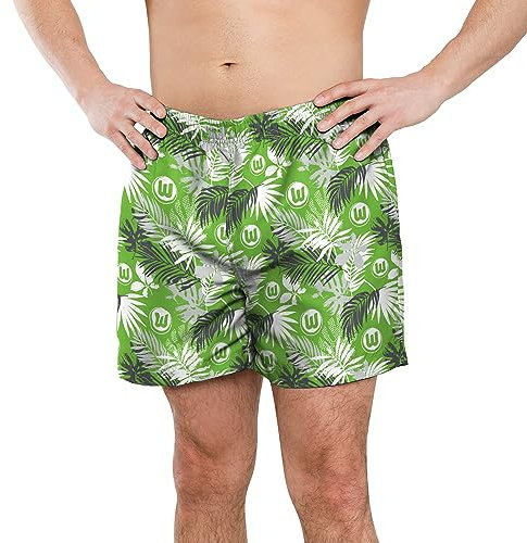 FOCO Offizielles Lizenzprodukt Fußball-Board-Shorts für Herren mit Blumenmuster (VFL Wolfsburg) (Mittel)