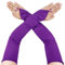 Gaoin Fingerlose lange Handschuhe, 1920er-Jahre, Satin, dehnbar, Ellenbogenlänge, Opern-Party-Handschuhe, Violett, Einheitsgröße