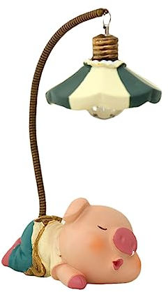 HOMSFOU Nachtlampe Für Kinder Mikrolandschaftslicht Schweinchen Nachtlicht Mode Nachtlampe Nachtlicht Aus Harz Schweinfigur Schreibtisch-led-lampe Landschaftslichter Kleinkind Karikatur