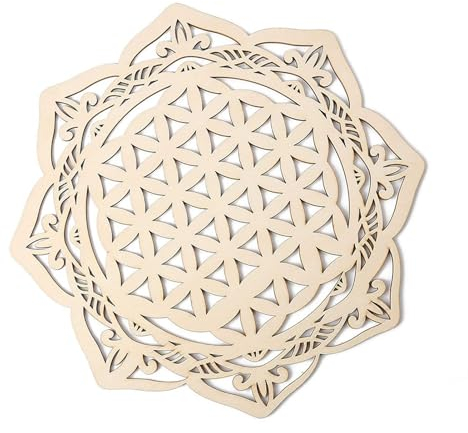 Pomurom Blume des Lebens-Man-dala Wanddeko, 28CM Heilige Geometrie aus Wandkunst, Grid Board Spirituelle Symbol für Yoga Meditation Zuhause Schlafzimmer Wohnzimmer Wandschmuck Dekoration