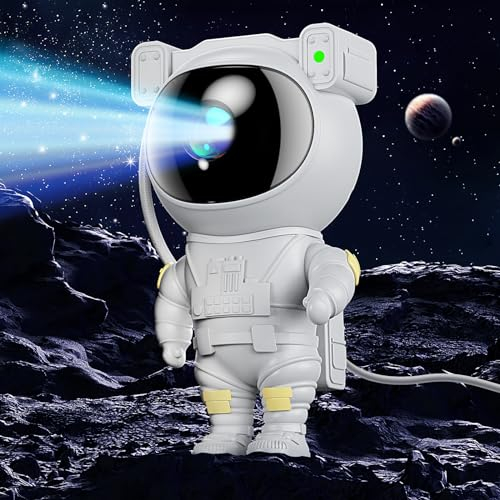 JUIARA Astronaut Sternenhimmel Projektor - LED Nachtlicht Sternenhimmel Projektor Lampe mit Timer & Fernbedienung, Sternenprojektor Galaxie Projektor