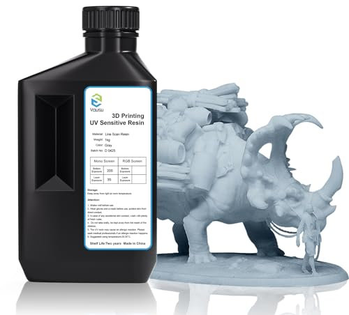 YOUSU 3D Printer Resin with High Precision and High Toughness, Linear SLA 3D Printing Resin Suitable for EMAKE3D Galaxy1 SLA Printer, Grey