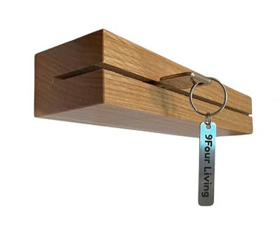 9FOUR LIVING Design-Schlüsselbrett aus Rotbuche 20 cm, magnetisch, hochwertig und modern mit 3 in 1 Funktion |Stecken, hängen, ablegen| inklusive Montagematerial