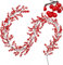 KAHEIGN Beerengirlande Weihnachtsgirlande 200cm Beerengirlande Stechpalme Deko, Flexibel Biegbar Weihnachten Girlanden mit roten Beeren, Künstliche Beerengirlande für Weihnachten Tischdeko